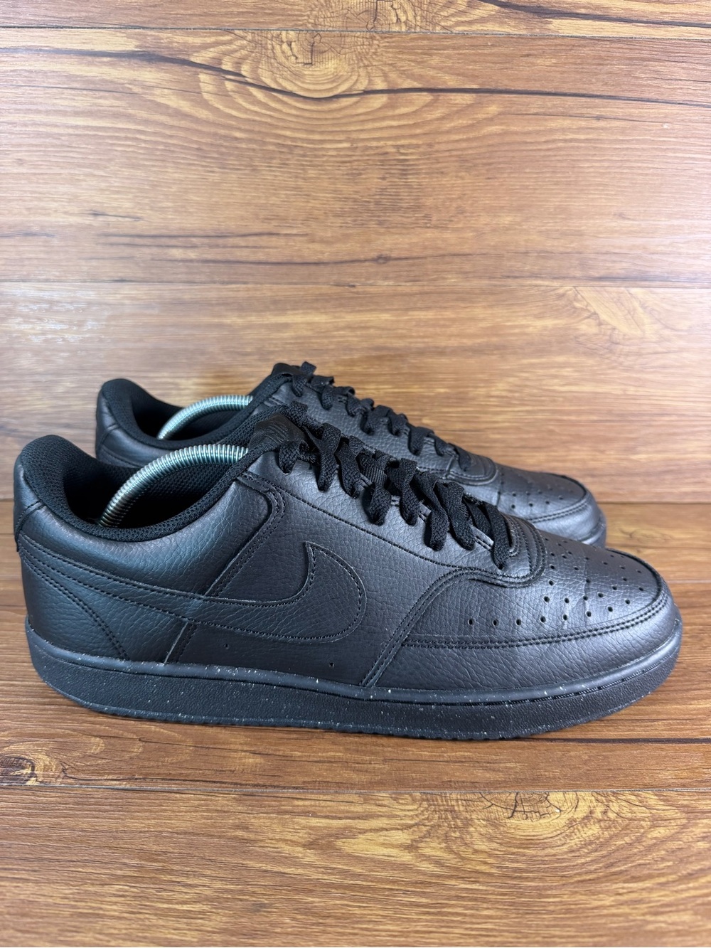 Nike Court Vision Low Sneakers Size 11 Triple Black Leather Men’s Size 11